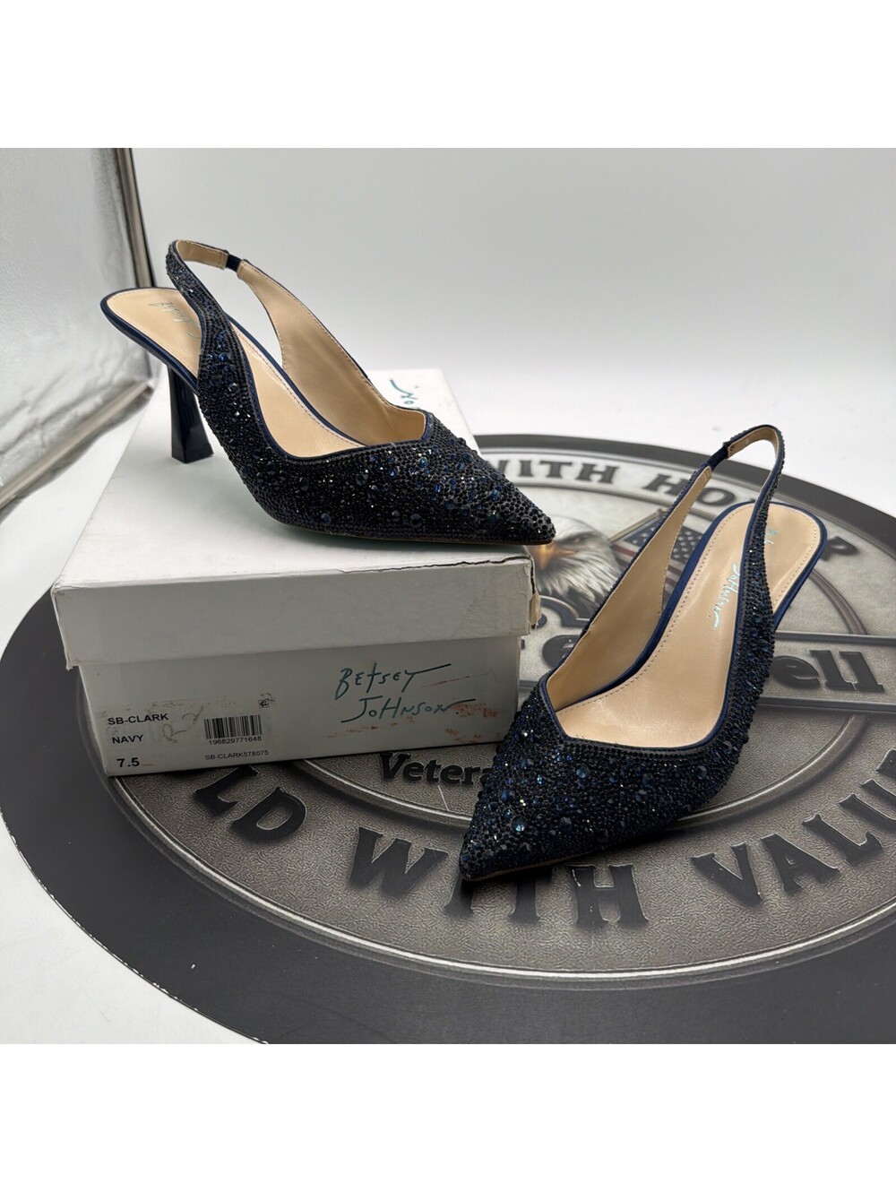 Blue by Betsey Johnson Clark SB- Clark Navy Size 7.5